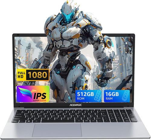 ACEMAGIC Ordinateur Portable Boîtier Métallique PC Portable 15 6 Pouces FHD 16Go DDR4 512Go SSD Quad-Core N97(Jusqu'à 3 60 GHz) Bat N5095 Wi-FI BT5.0 USB 3 2 Type C HDMI(Gris 15 6 Pouces N97)