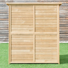 Load image into Gallery viewer, Abri de Jardin en Bois Cabane de Jardin Extérieur Double Portes avec Loquet Toit Incliné en Asphalte Cabanon Jardin Extérieur 140 x 50 x 162 cm Naturel -