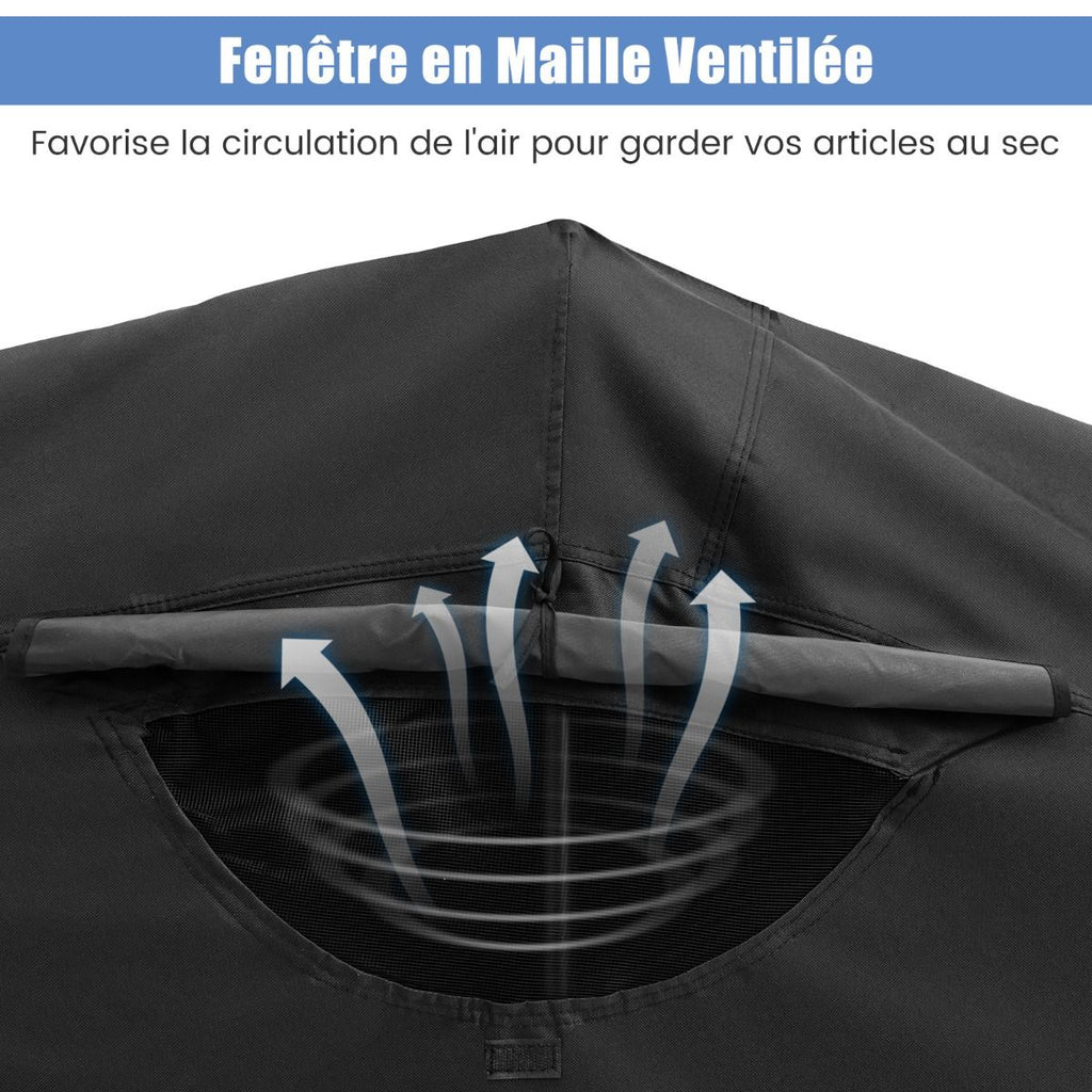 Abri de Moto Extérieur Tente Moto avec Housse en Tissu Oxford Fenêtres en Maille Enroulables Housse Moto Exterieur Étanche pour Moto Vélos Outils Noir -