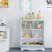 Load image into Gallery viewer, Homfa Kid'S Cubby Toy Storage Cabinet, Wood Toy Organizer of 5 Bins, Children'S White Bookcase, Toy Chest for Bedroom Living Room