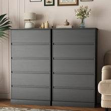 Load image into Gallery viewer, Black Dresser Bedroom Dresser, Tall Wood 5 Drawer Dresser &amp; Chest of Drawers for Closet, Living Room Hallway Kids Bedroom