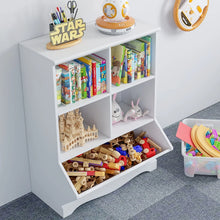 Load image into Gallery viewer, Homfa Kid'S Cubby Toy Storage Cabinet, Wood Toy Organizer of 5 Bins, Children'S White Bookcase, Toy Chest for Bedroom Living Room