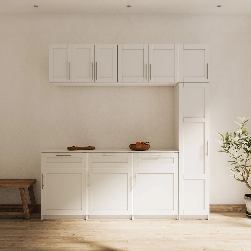 Slim Tall Storage Cabinet, Pantry Cabinet with Doors Shelves Small Space for Kitchen Living Room Bathroom