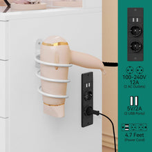 Load image into Gallery viewer, YITAHOME Grande Coiffeuse avec éclairage LED réglable et Prises électriques, Coiffeuse avec Miroir, Toit en Verre Transparent, 11 tiroirs et Tabouret, Blanc