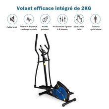 Load image into Gallery viewer, Vlo Elliptique avec 8 Niveaux de Rsistance-Masse d'Inertie 2 kg Pouls  la Main Affichage LCD -