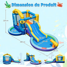 Load image into Gallery viewer, Château Gonflable Océan 6 en 1 avec Souffleur 680W Toboggan Aquatique &amp; 2 Piscines Maison de Rebond Gonflable Charge 90kg -