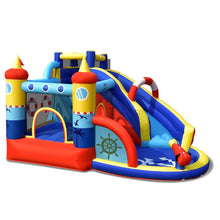 Load image into Gallery viewer, Ch芒teau Gonflable Style Bateau avec Toboggan Incurv Zone de Saut Mur d'Escalade Gonfleur non Inclus -