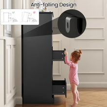 Load image into Gallery viewer, Black Dresser Bedroom Dresser, Tall Wood 5 Drawer Dresser &amp; Chest of Drawers for Closet, Living Room Hallway Kids Bedroom
