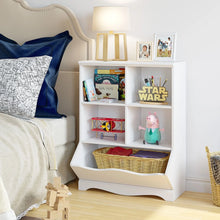 Load image into Gallery viewer, Homfa Kid'S Cubby Toy Storage Cabinet, Wood Toy Organizer of 5 Bins, Children'S White Bookcase, Toy Chest for Bedroom Living Room