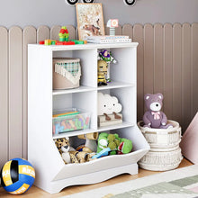 Load image into Gallery viewer, Homfa Kid'S Cubby Toy Storage Cabinet, Wood Toy Organizer of 5 Bins, Children'S White Bookcase, Toy Chest for Bedroom Living Room