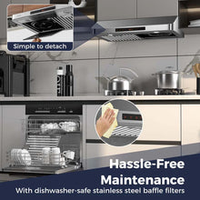 Load image into Gallery viewer, 36/30 Inch Under Cabinet Range Hood with Gesture/Touch/Remote Control, 900 CFM Kitchen Vent w/ 4 Speed, Adjustable LED Lights