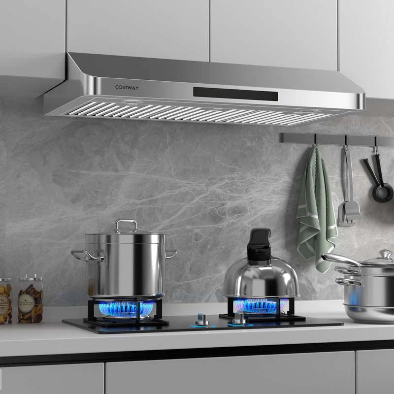36/30 Inch Under Cabinet Range Hood with Gesture/Touch/Remote Control, 900 CFM Kitchen Vent w/ 4 Speed, Adjustable LED Lights